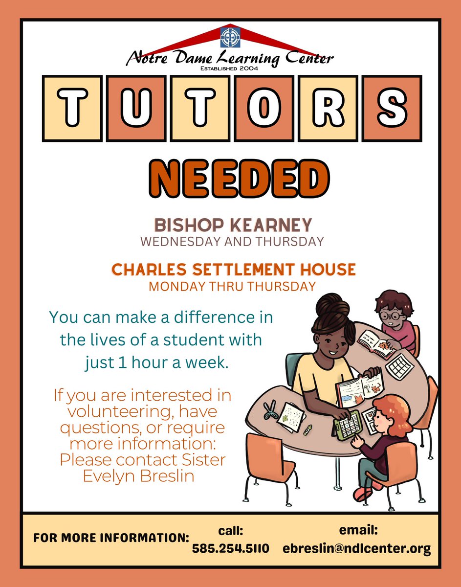 NDLCenter's tweet image. With TUTORS, There's POTENTIAL
Reach to Teach
Volunteer at the NDLC

ndlcenter.org