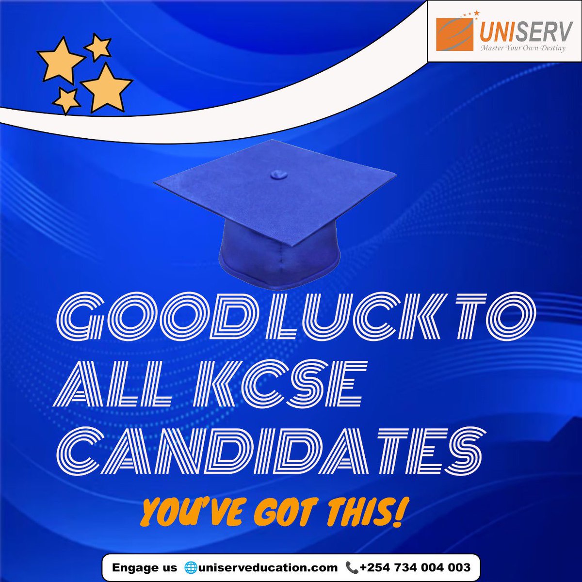 UniservEd's tweet photo. Wishing all KCSE candidates the best of luck! Believe in yourselves, stay focused, and you've got this!
#KCSE2024#studyabroad #ielts #masteryourowndestiny #education #studyincanada #internationalstudent #2025 #intake #event  #uniserv #scholarship https://t.co/5HbkQNTmjO
