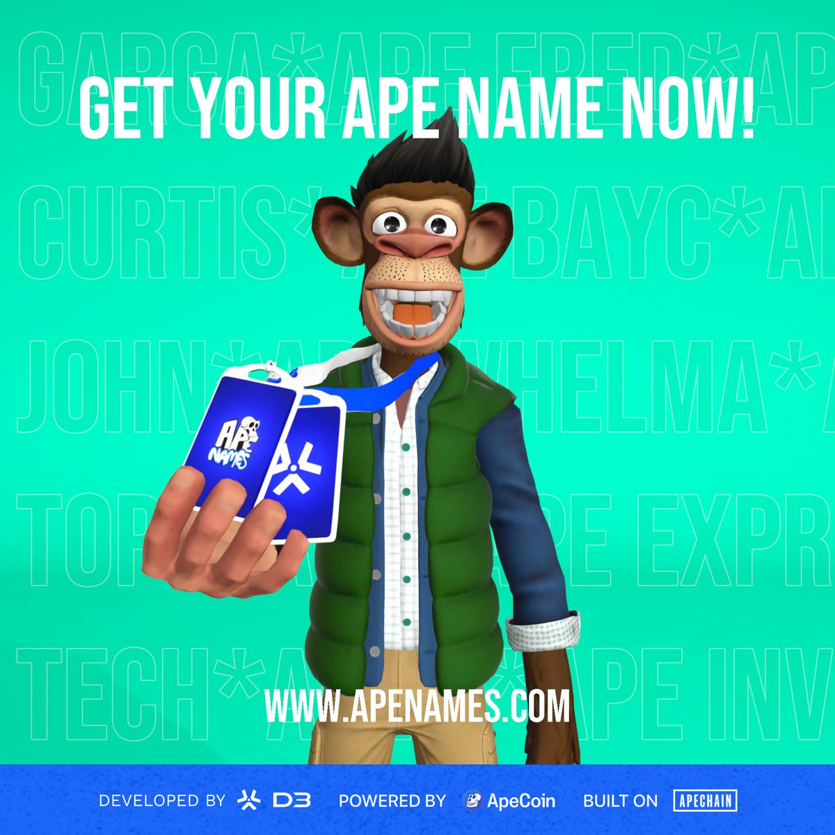 @Apenames, the official name service for the @Apecoin and @boredapeyc ...
