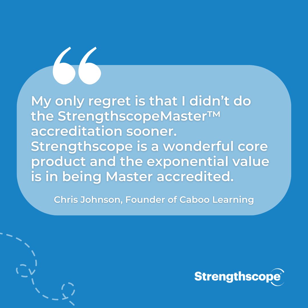 The benefits of becoming StrengthscopeMaster™ accredited are:

✅ Collaborative Development
✅ Comprehensive Expertise
✅ Increased ROI

Learn more about the Strengthscope® certification, the foundation of all our #assessments and development programs. 👉 eu1.hubs.ly/H0dcnc50