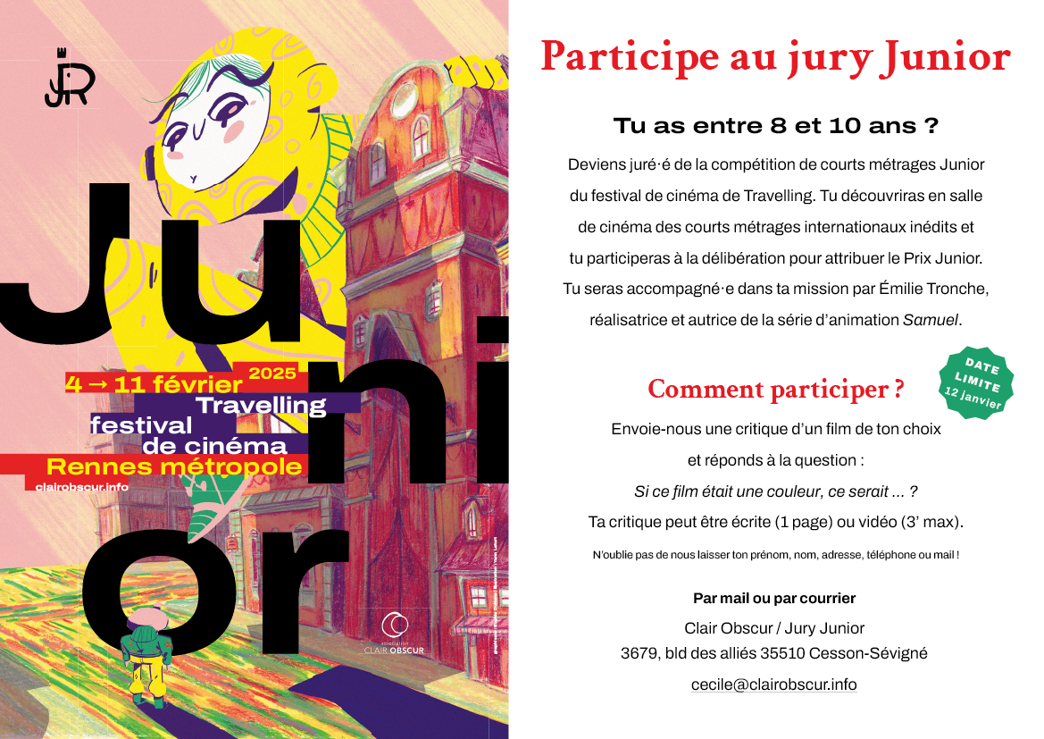 Appel à jury d'enfants !👧🧒
> pour la compétition de courts métrages Junior
#Travellingfest2025 
Ils et elles seront chouchoutés par Émilie Tronche, la réalisatrice de la série "Samuel".