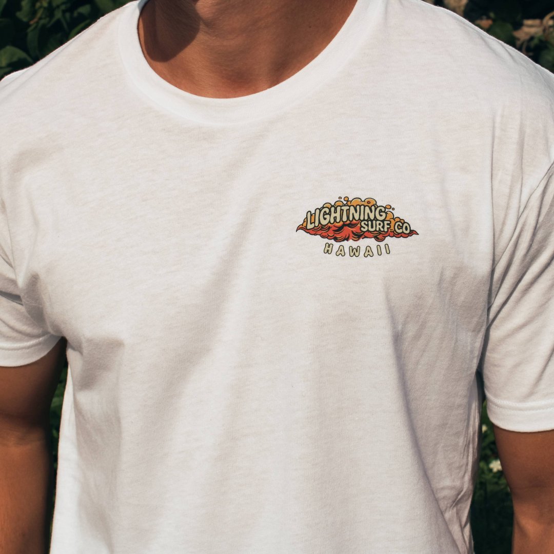lightningsurfco's tweet photo. Bring the island heat. The Signature Hawaii Tee is ready for your next adventure. #LightningSurfCo #IslandVibes #LSC https://t.co/Z5V7J1WOJw
