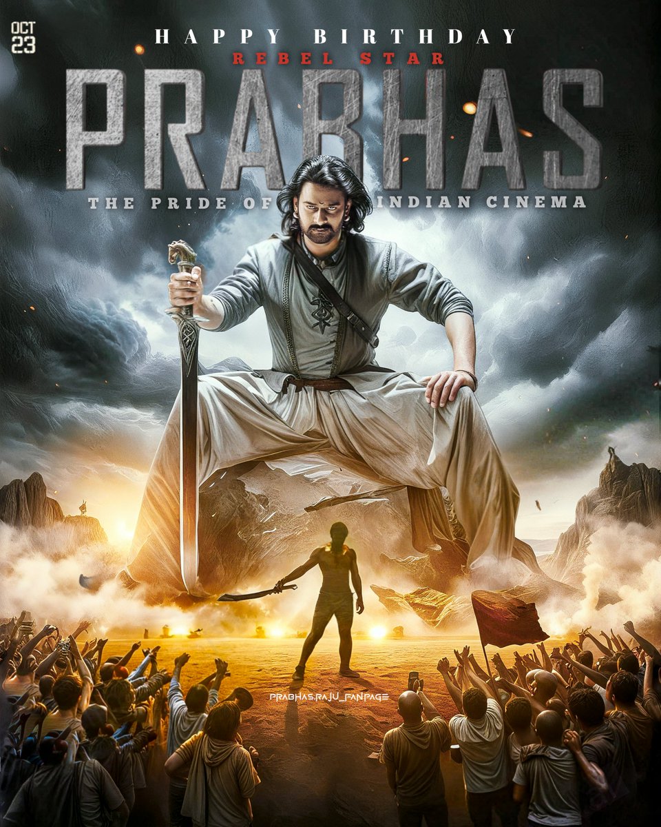 prabhasraju_fp's tweet image. An unrivalled Pan-Indian superstar who shattered all barriers and established himself as the pride of Indian cinema – REBELWOOD! 

Here’s the mighty #PrabhasBirthdayCDP. 

Wishing our REBELSTAR an advance Happy Birthday, and let the grand Bday celebration begin! 💥👑

#prabhas