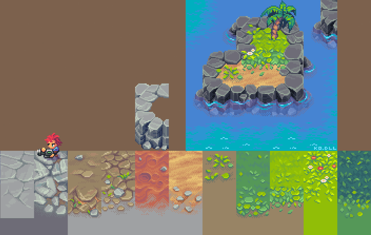 Work-in-progress tiles. There is still a lot of work to do.
#pixelart #pixelartist #ドット絵
