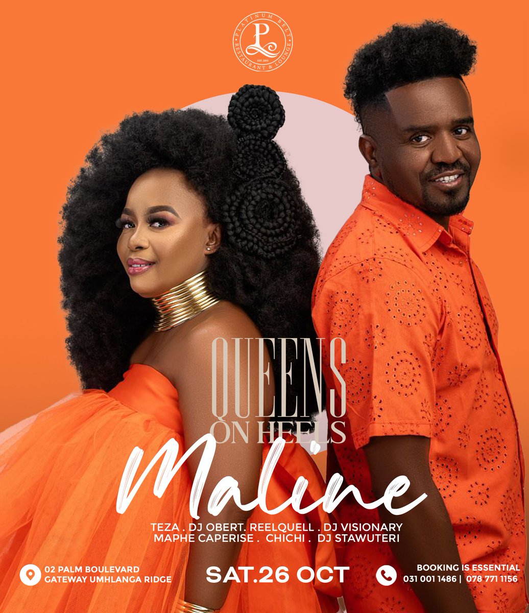 This Saturday, 26 October, it’s not just for the ladies! We’re rolling out the red carpet for both Kings and Queens at the Queens on Heels with Maline 

#KingsAndQueensWelcome #QueensOnHeels #RoyalNight #PlatinumBeltLounge #LiveMusic #GoodVibes