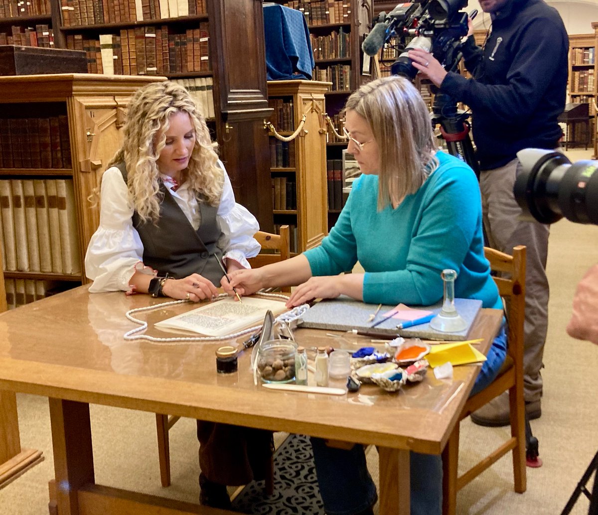 Sara Charles (@sarajcharles) on Twitter photo Last week I had a very exciting morning filming with <a href="/HistoryHit/">History Hit💥</a> at Canterbury Cathedral on the dissolution of the monasteries, presented by the fabulous Suzannah Lipscome. Here we are talking about the manuscript making process #manuscripts #medievalscriptorium Last week I had a very exciting morning filming with <a href="/HistoryHit/">History Hit💥</a> at Canterbury Cathedral on the dissolution of the monasteries, presented by the fabulous Suzannah Lipscome. Here we are talking about the manuscript making process #manuscripts #medievalscriptorium