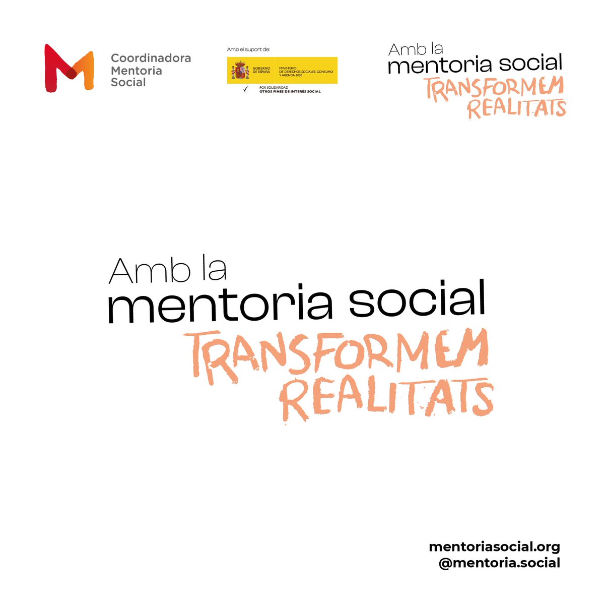 🙌Les 25 entitats de la CMS ens unim per animar a totes aquelles persones que vulgueu contribuir i actuar contra les desigualtats socials. La #MentoriaSocial garanteix la construcció de vides més dignes.
Fes-te voluntari! 👉 bit.ly/3UaO0xD

#TransformantRealitats