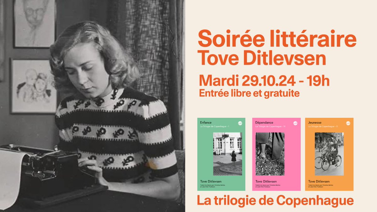 Soirée littéraire et performances 📚❤️‍🔥 Tove Ditlevsen et sa Trilogie de Copenhague
Mardi 29.10.24 - 19h ⚡️Entrée libre et gratuite
👉buff.ly/4f5bbSc
Une Harpiste, des lectures de la Trilogie enfin un mini-concert vous sera proposé pour clore cette soirée