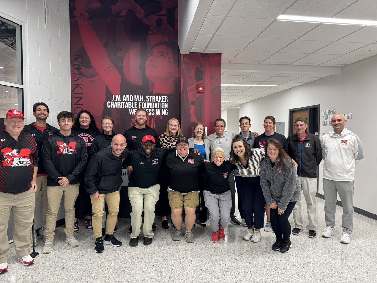 FightingMuskies's tweet photo. We were thrilled to welcome OAC Commissioner Bethany Dannelly to Muskingum’s campus! Commissioner Dannelly met with our head coaches, SAAC members, and Muskie leaders, sharing her vision for the future of the conference and building strong connections with our student-athletes. @OHAthleticConf @NCAADIII @NACDA @d3saac @MuskingumUniv
