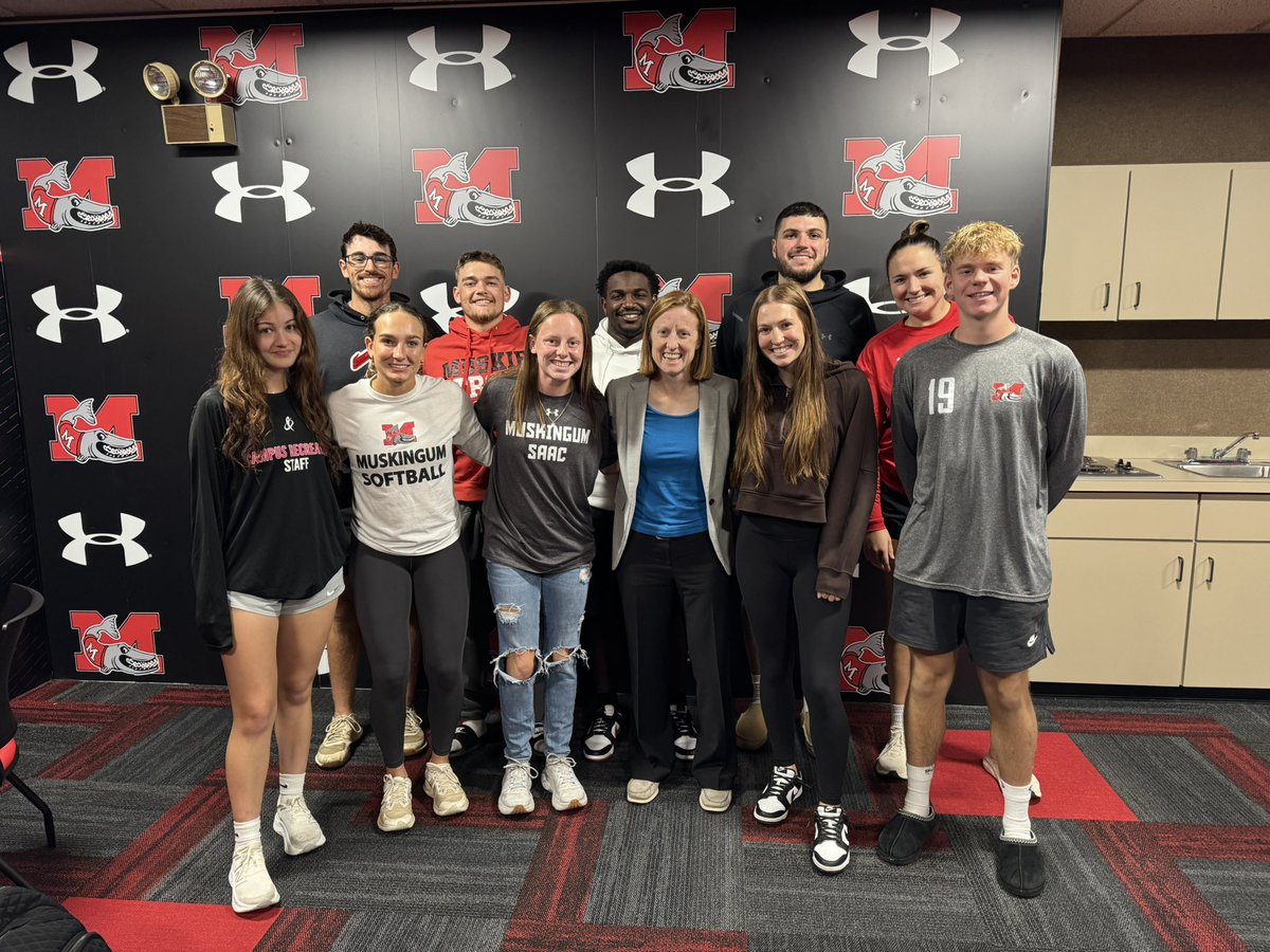 We were thrilled to welcome OAC Commissioner Bethany Dannelly to Muskingum’s campus! Commissioner Dannelly met with our head coaches, SAAC members, and Muskie leaders, sharing her vision for the future of the conference and building strong connections with our student-athletes.