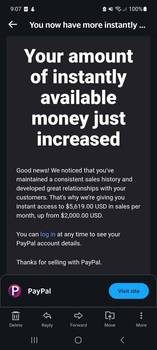 Windyson3D's tweet photo. Well, this was nice to wake up to! Thanks @PayPal https://t.co/WW1iKZJ22E