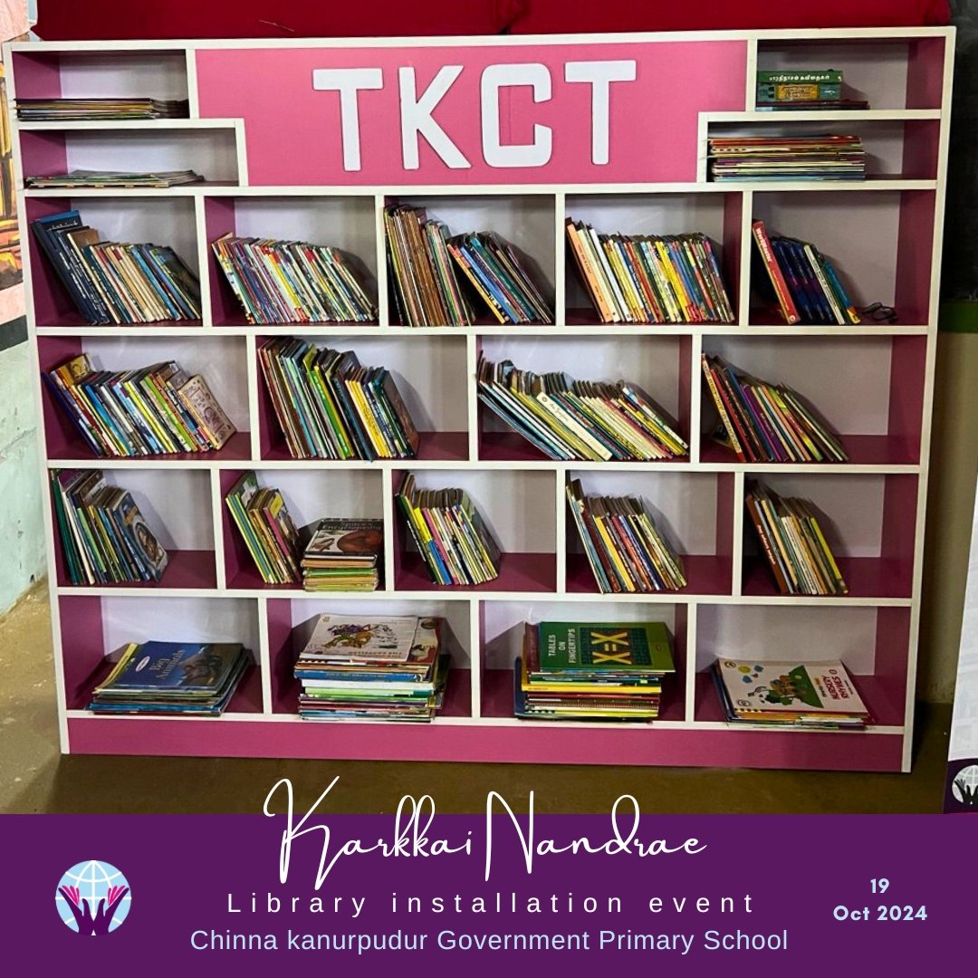 _tkct_'s tweet image. 🌍 Proud to announce the successful completion of our 9th library setup at Chinnakannur Primary School! Donated around 600 books &amp;amp; a library rack through our &apos;Karkkai Nandrae&apos; initiative. Grateful to our amazing volunteers for making this possible! 💚📚 #TKCT #EducationMatters