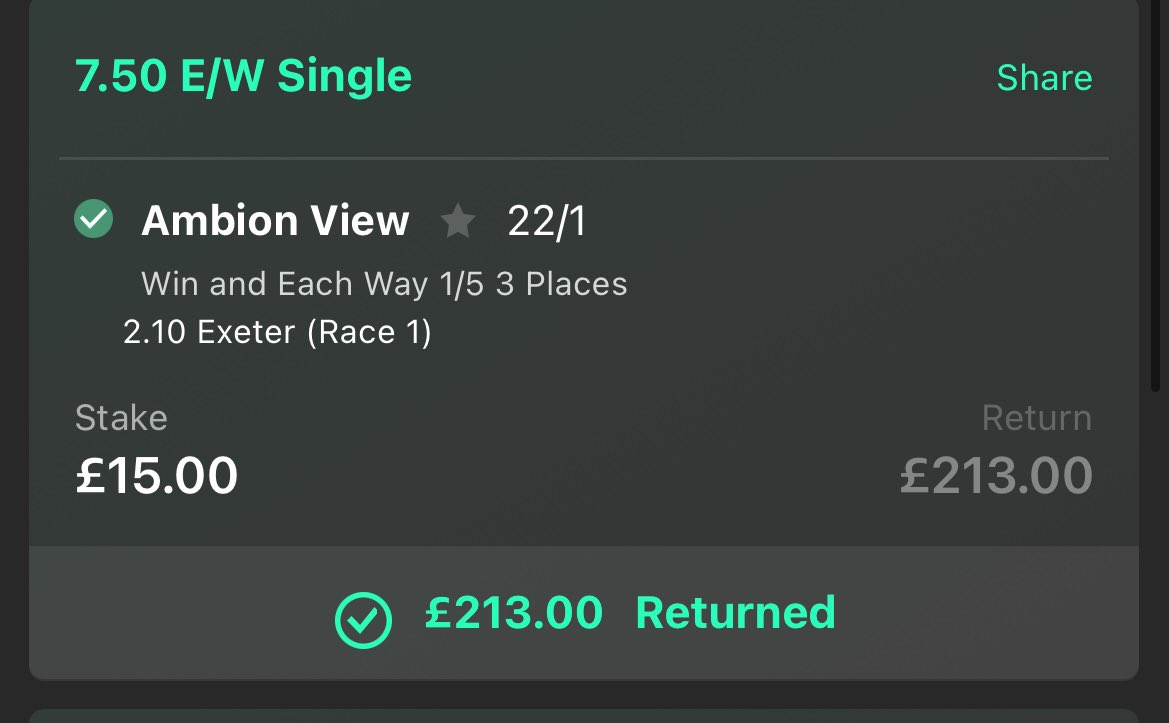 baldbetsracing's tweet image. AMBION VIEW 16/1 WINNER 🥇SP 14/1 well done to those of you who snapped up even bigger prices this morning💪🏻