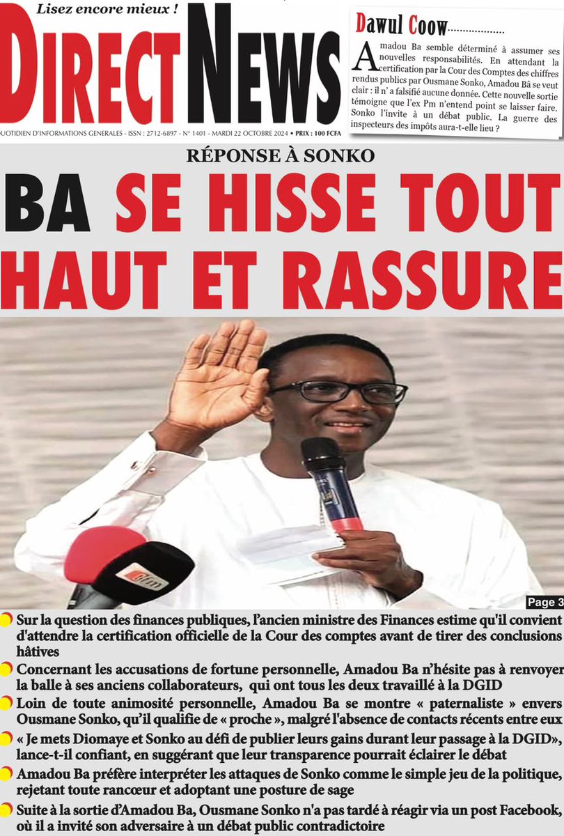 AlymanaAly's tweet photo. Vivement un debat televise Sonko / Amadou Ba au cours de la campagne électorale. https://t.co/OmPgbWRfon