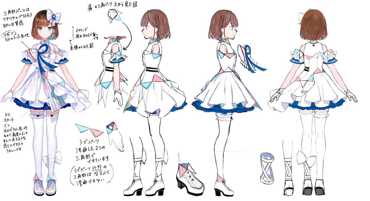 ふじこ ページ ココロちゃんのアイドル衣装三面図〜！！✨ねば社員さんご要望