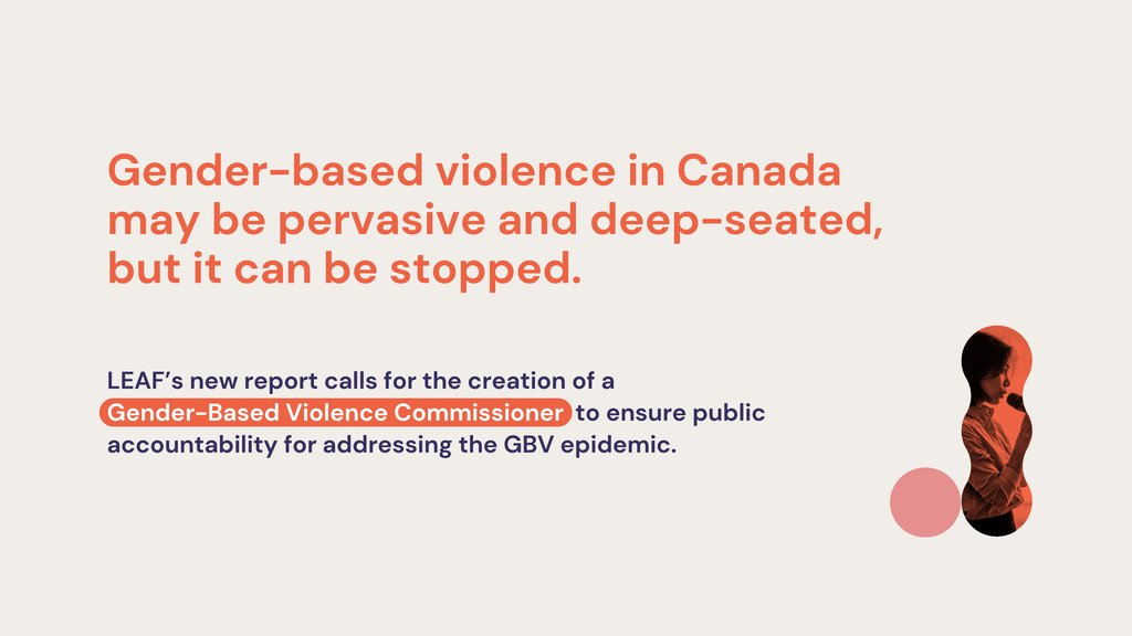 The gender-based violence epidemic in Canada is well-documented, yet accountability and action have fallen far too short for decades. 

Read our latest report calling for a Gender-Based Violence Commissioner to hold governments publicly accountable: leaf.ca/publication/wh…