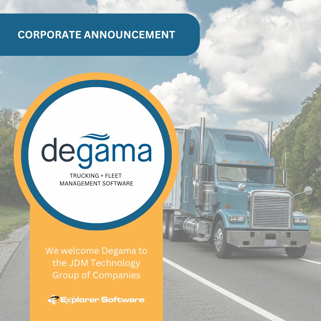 ExplorerGroup's tweet photo. 📢 Exciting corporate news! 📢

We welcome @degamasystems, a leader in ERP software for the transportation industry, to the JDM family.

#explorersoftware #jdmtechnologygroup #constructionsoftware https://t.co/09b0zjX8Jk
