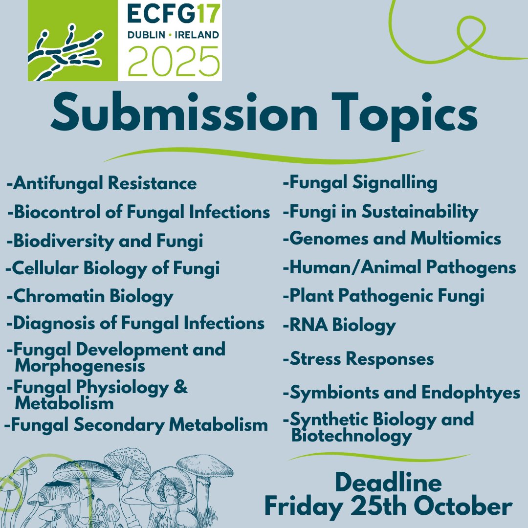 Our abstract submission deadline of Friday 25th October is fast approaching! 

Remember that this deadline applies to all workshop and conference abstracts.

ecfg17.org/call-for-abstr…

We're accepting abstracts on a wide range of themes as listed below! #abstractsubmission #ECFG17