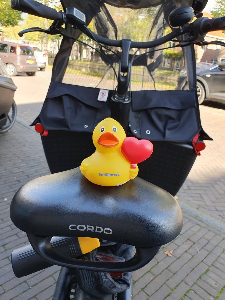 EendjeVanTB's tweet photo. Weet je wat, we nemen gewoon de fiets! #eendjeOntsnapt #jfall #trailblazers https://t.co/F6MbzTn8lG