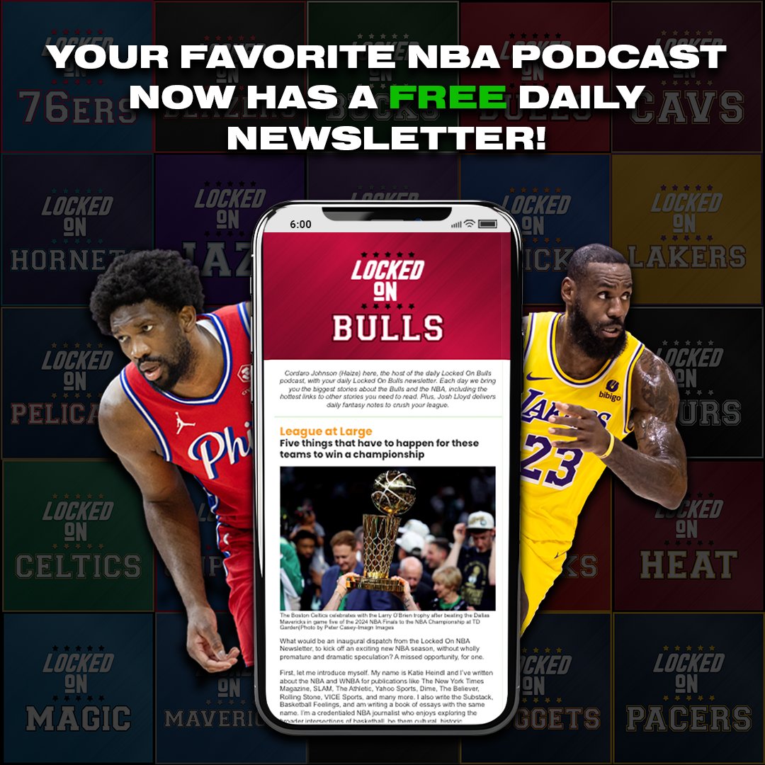 Your favorite NBA podcast now has a daily newsletter! 

And it's FREE! 

Your one stop for the best news and analysis on YOUR TEAM and the NBA. Use the link below to find your team and sign up free today!

newsletters.lockedonpodcasts.com/nba?utm_source…