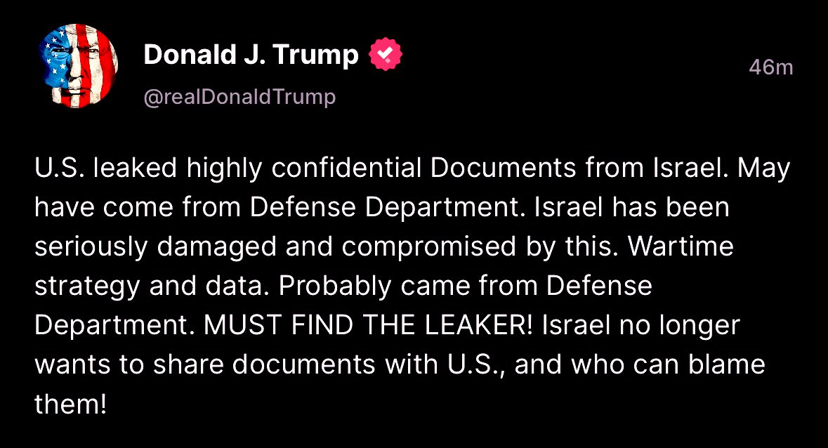 Lots of nations are now reluctant to share classified intel with us...ever since they watched you hoard it in your bathroom.