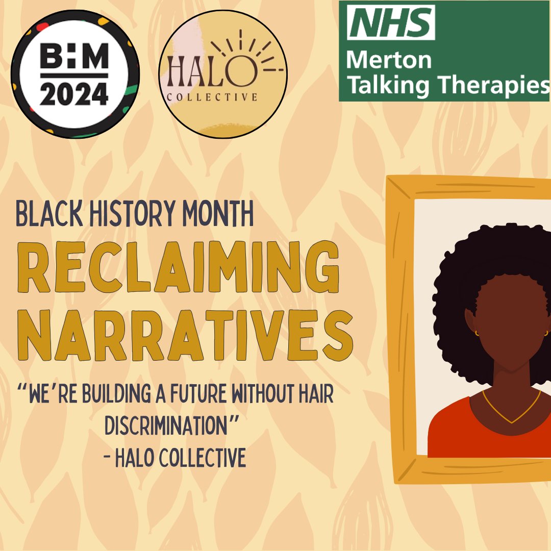MertonWellbeing's tweet image. Halo Collective aims to raise awareness of and tackle discrimination towards afro-textured hair faced by many, helping to improve the self-esteem and self-confidence of those effected. 
@halocode

#bhm24 #reclaimingnarratives #thehalocode #mentalhealth #merton #talkingtherapies