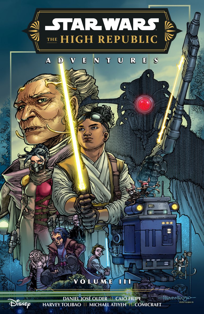 swbooks's tweet photo. The High Republic Adventures (Phase III) Vol. 3 (May 20, 2025) will collect issues 11-13 as well as the Wedding Spectacular one-shot. This leaves 14-17 and the Battle of Eriadu one-shot for Vol. 4.

Cover by Harvey &amp; Kevin Tolibao

Source: https://t.co/qt8aQYe3Q4 https://t.co/AmYexjY7rH
