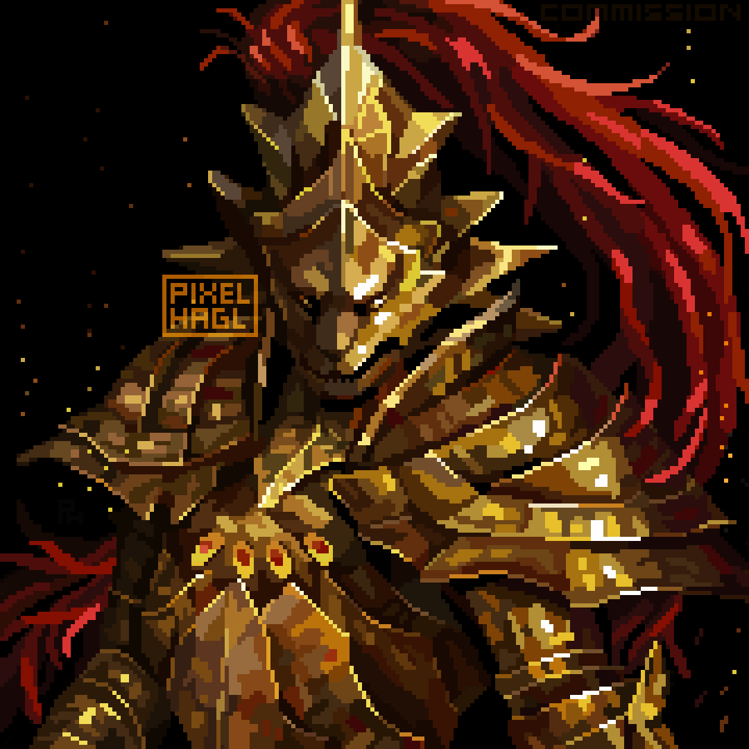 Pixel_Hagl's tweet photo. Dragon Slayer Ornstein from Dark Souls

#darksouls #pixelart #pixelartist https://t.co/keXp8G3EQj