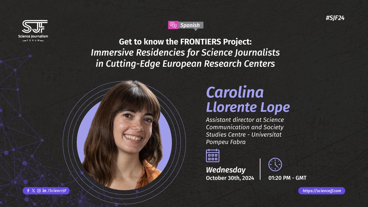 Looking to enhance your science journalism skills? Join us at SJF24 for an exciting session dedicated to the FRONTIERS project, a unique initiative designed to connect journalists with cutting-edge European research centers.

In this session, presented by <a href="/cllorente89/">Carol Llorente</a> from the