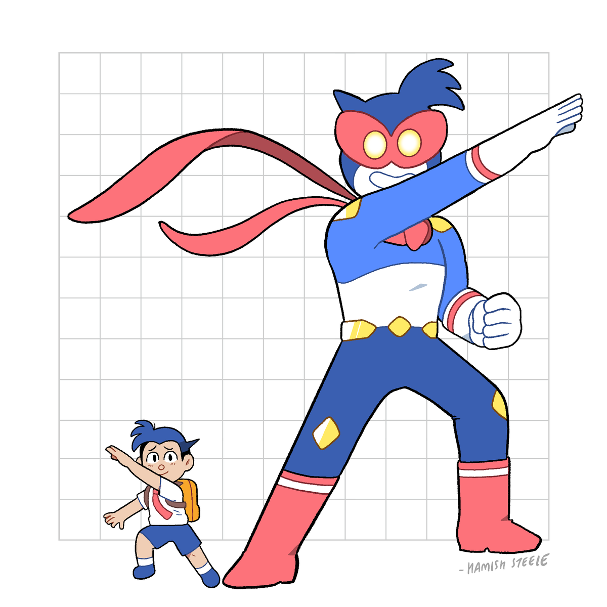 hamishsteele's tweet image. ⚡ANNOUNCEMENT TIME!⚡

Coming in 2025! 

GO-MAN: CHAMPION OF EARTH is book one in a brand new comic series!

Meet TOBI, an autistic kid who transforms into a giant superhero to fight monsters! Being a hero makes him popular... but is GO-MAN just a mask he puts on for others?