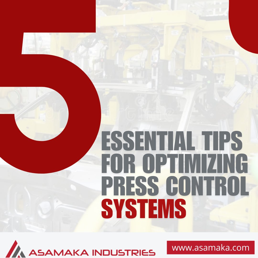 AsamakaIndustry's tweet photo. 5 Essential Tips for Optimizing Press Control Systems in Automotive Industry
•Calibrate Regularly
•Optimize Setup
•Inspect Components
•Ensure Safety
•Schedule Maintenance
#PressControl #Manufacturing #Automation https://t.co/Bjt2lPODXz