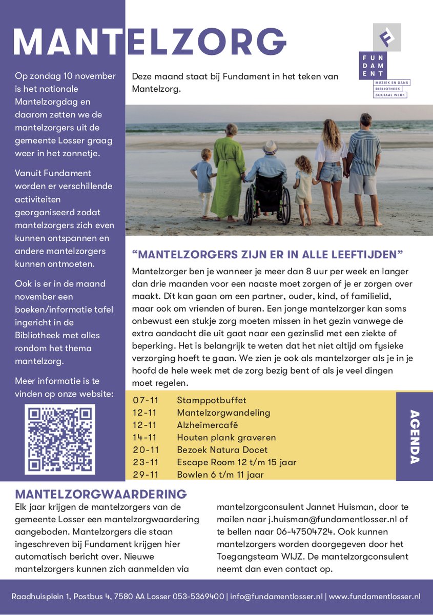 Infopagina Fundament: Mantelzorg

twentejournaal.nl/artikel/44719-…

Op zondag 10 november is het nationale Mantelzorgdag en daarom zetten we de mantelzorgers uit de gemeente Losser graag weer in het zonnetje.

#mantelzorg #fundamentlosser #losser #beuningen #delutte #overdinkel #glane