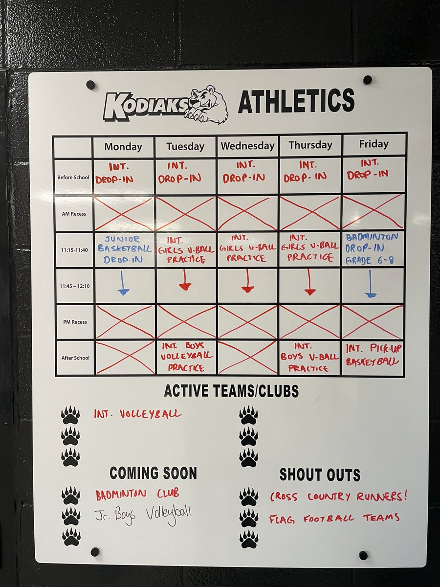 Our athletics board is packed with exciting events! We are very proud of our Kodiak athletes! A huge thank youto our amazing coaches for their dedication and hard work in making it all happen. 🐻💪Let's cheer on our teams and keep the Kodiak spirit strong! Go Kodiaks! 🐾