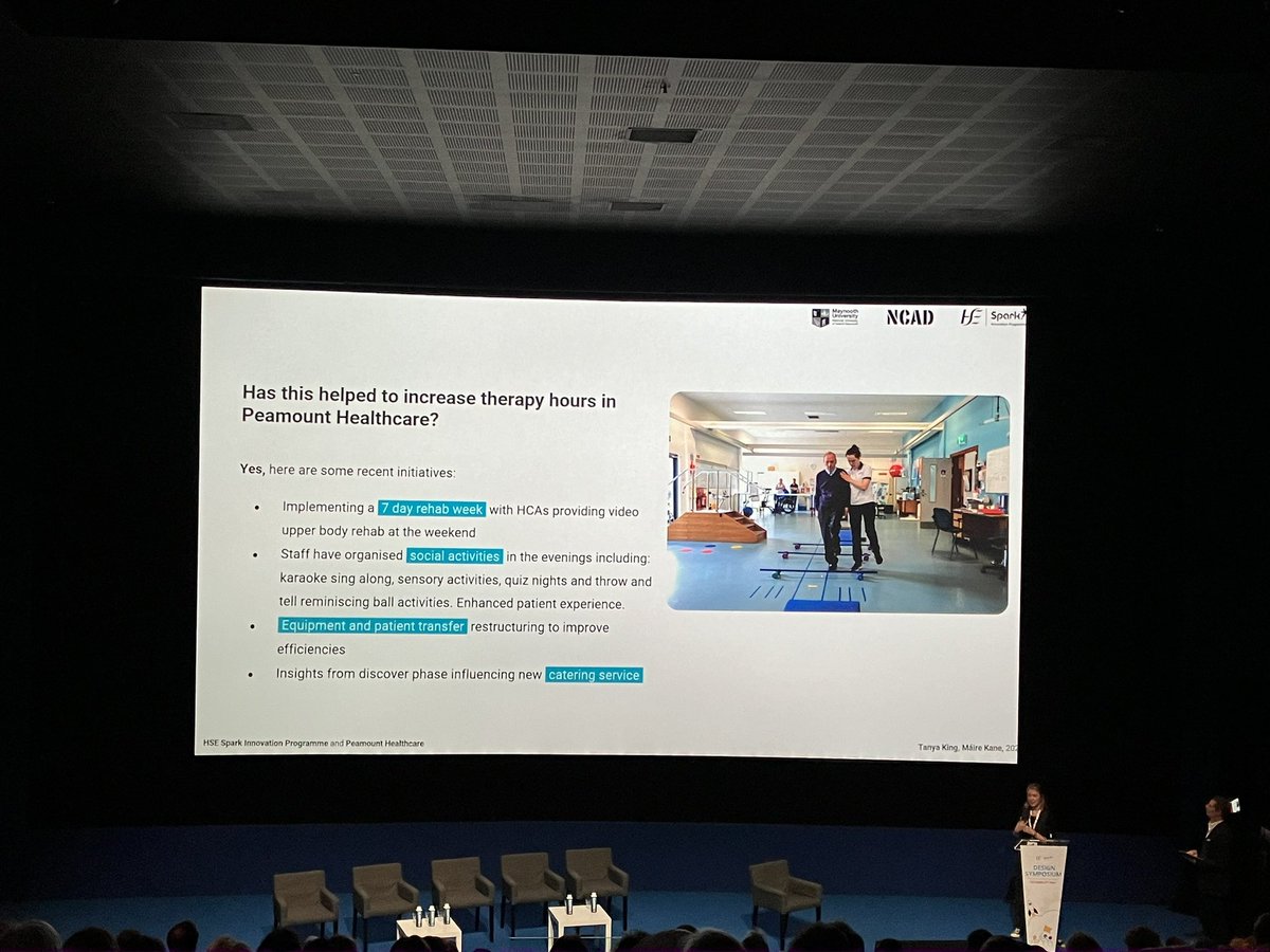 ProgrammeSpark's tweet photo. “Shifting culture around design thinking is essential in heathcare” Máire Kane 

Tanya King  King, CEO of Peamount Healthcare and Máire Kane, Product Designer, sharing their insights on ‘Designing for Impact.’

#BetterPublicServices #TransformationWeek https://t.co/63fbbcGBtr