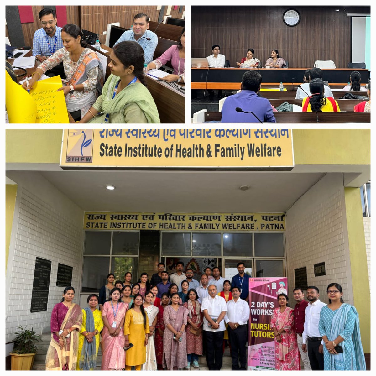 Glourish end of Nursing Tutor Workshop 3rd Batch....organized by State Health Society Bihar
<a href="/BiharHealthDept/">Bihar Health Dept</a> 
<a href="/IPRDBihar/">IPRD Bihar</a> 
<a href="/mangalpandeybjp/">Mangal Pandey</a> 
<a href="/MoHFW_INDIA/">Ministry of Health</a>