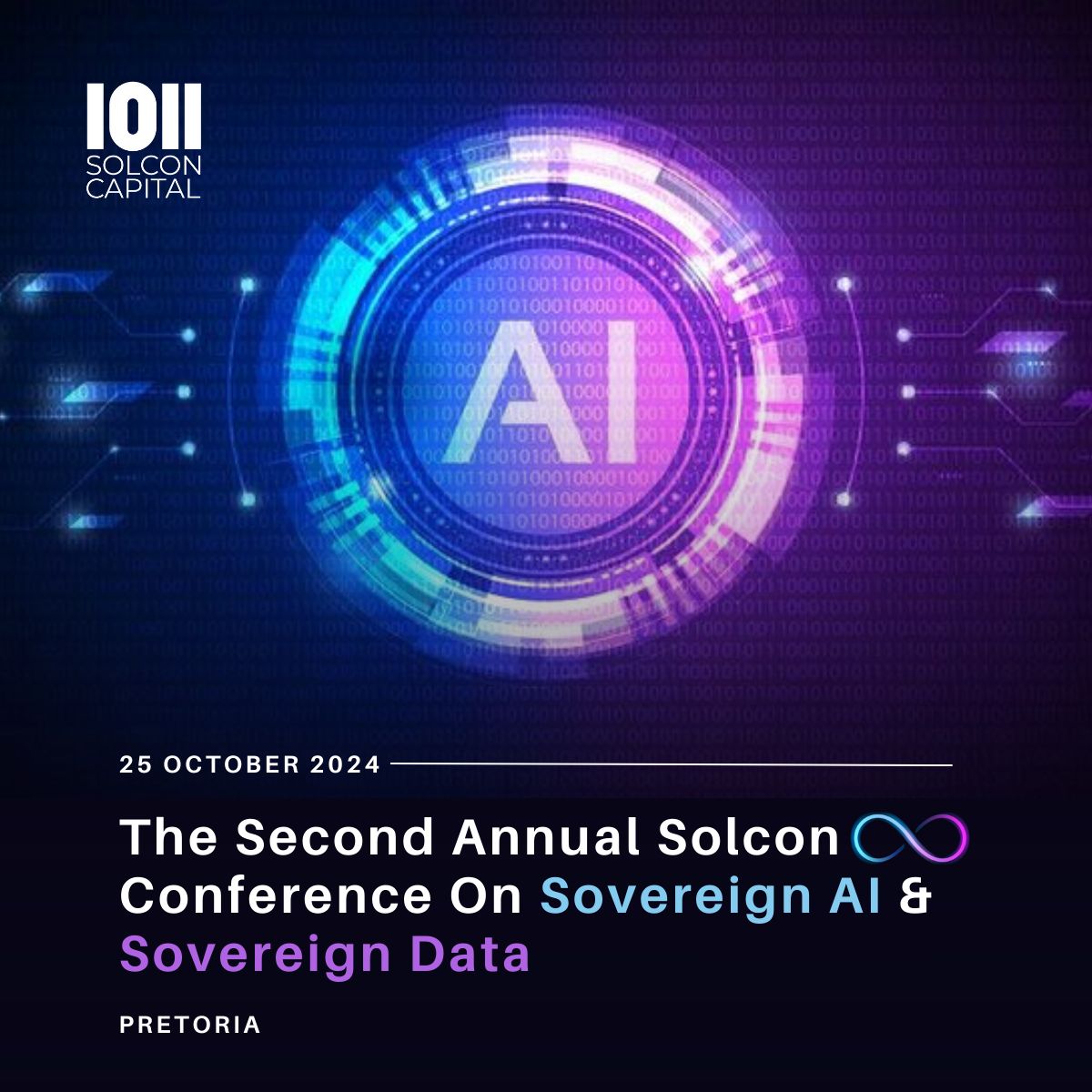 #SolconInfinity2024: Building on Success, Embracing Sovereign AI! 🚀  
On 25 Oct 2024 as Africa’s brightest minds gather to explore the future of Sovereign Data &amp; AI. 🌍✨  
Let’s build Africa’s tech future together! 💡

#SovereignAI #AfricaTech #AIForGood #TechInnovation
