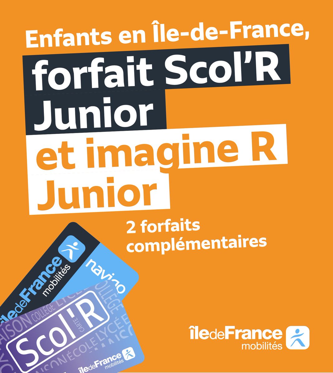 IDFmobilites's tweet image. Le saviez-vous ❓

🎒 Pour faciliter la mobilité des #enfants, @IDFmobilites propose le #remboursement à 100% du forfait @imagine_R_ pour les détenteurs d’une carte Scol’R Junior.

⚠ La plateforme est maintenant ouverte, vous avez jusqu'au 30 avril 2025 pour faire cette