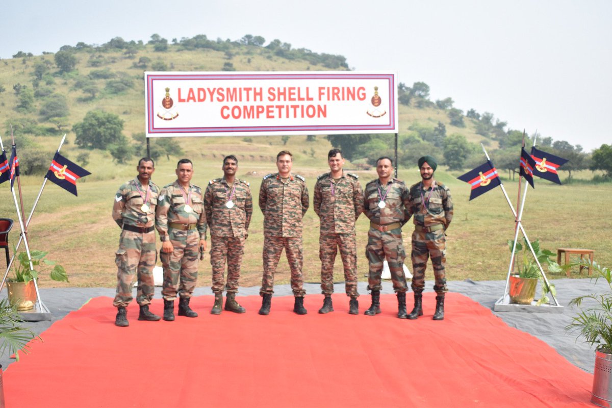 PRODefNgp's tweet photo. .@IaSouthern team, consisting of firers of CAD Pulgaon, wins Annual Ladysmith Shell Firing competition 2024, with 5/6 medals (02 🥇, 02 🥈, 1🥉) in INSAS Rifle &amp; LMG events

Teams from 6 Army Commands &amp; AOC Centre participated in competition held at CAD Pulgaon from 20-21 Oct 24. https://t.co/kOG6NeVlEI