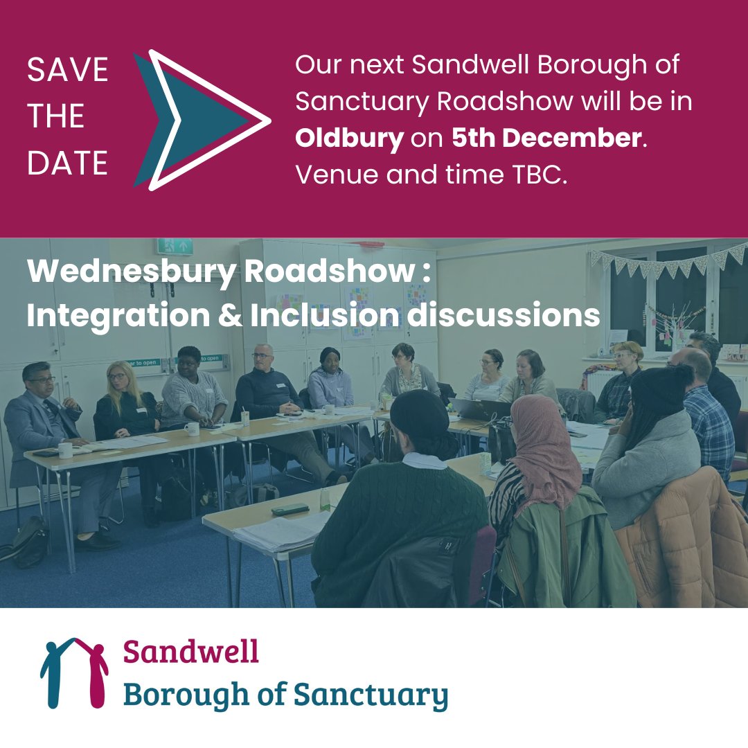 Lots of connections &amp; helpful discussion on the themes of integration &amp; inclusion last night. So good to have the support of partners in Wednesbury. Our next awareness- raising roadshow, introducing people to <a href="/SandwellBOS/">Sandwell Borough of Sanctuary 🧡</a>  will be in Oldbury on 5th December. Details to follow.
