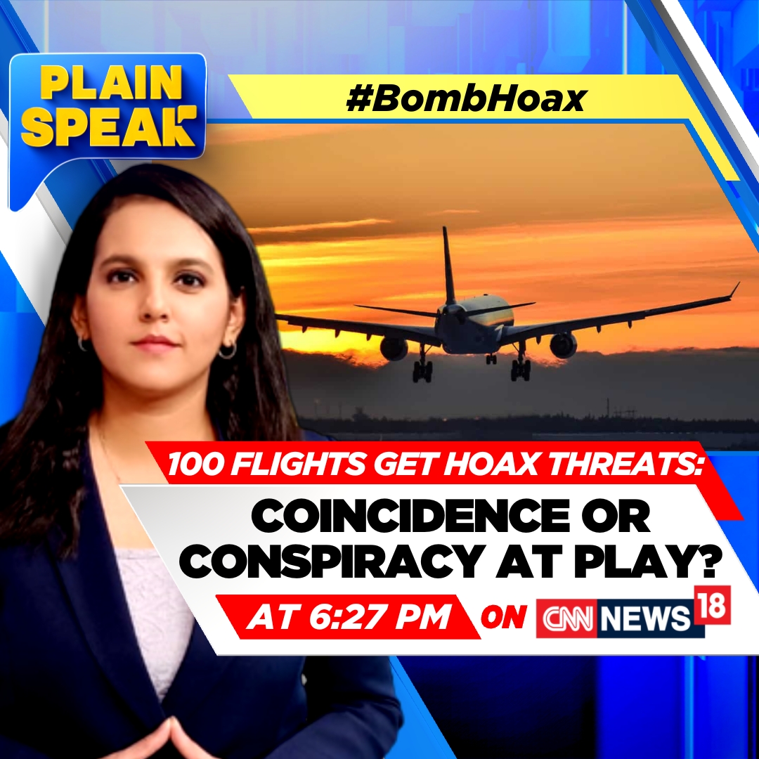 CNNnews18's tweet image. #BombHoax | 100 Flights get Hoax Threats: Coincidence Or Conspiracy At Play?

Watch #PlainSpeak With @poonam_burde At 5:57 PM Only On CNN-News18