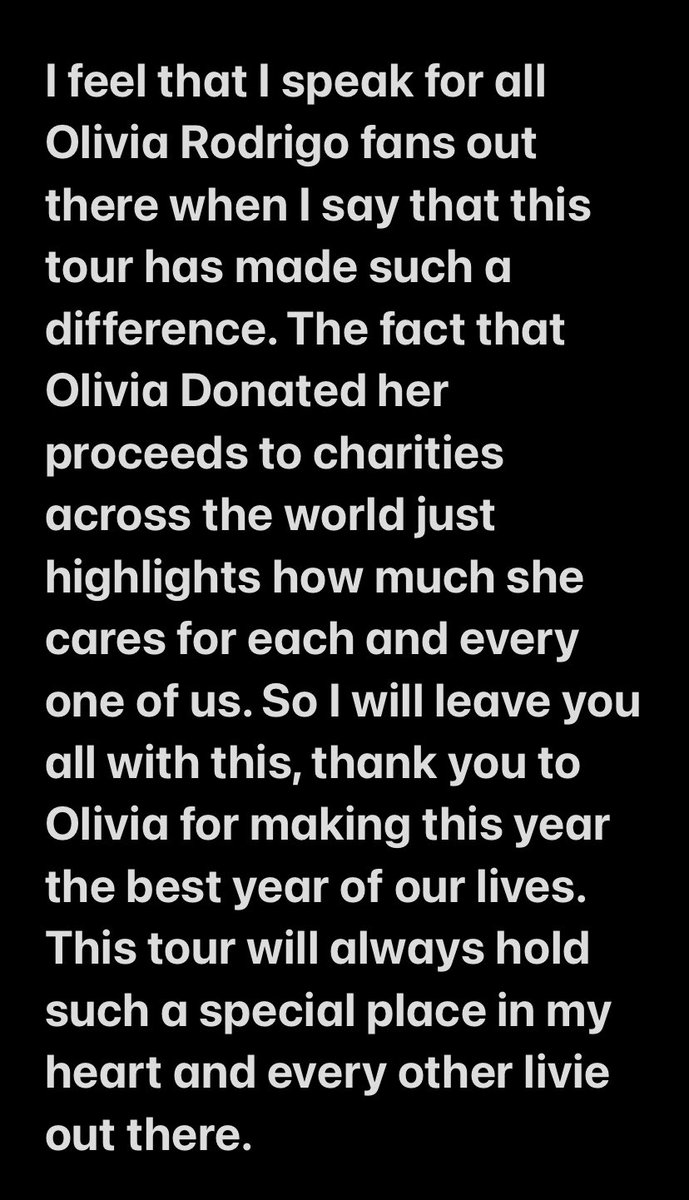 Livzonee's tweet photo. WE LOVE YOU@oliviarodrigo WISHING YOU THE BEST π
@LiviesHQ @DailyRodrigo #gutstour #closingnight #sad #goodluck #loveyouliv #guts #gutstourinmanila #GUTSWorldTourMELBOURNE #gutsworldtourph #gutsworldtourseoul #GUTSWorldTourSydney #concert #love #appreciation https://t.co/IlvXIaQqXx