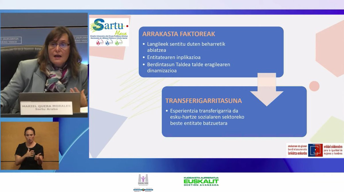 🗣️ Mariel Quera, <a href="/FSartu/">Sartu Taldea</a>: "Las claves para transformar nuestras organizaciones en igualdad incluyen: partir de las necesidades sentidas/percibidas, implicación de la entidad y de la plantilla, contar con una financiación para una formación potente, y que haya un grupo de personas