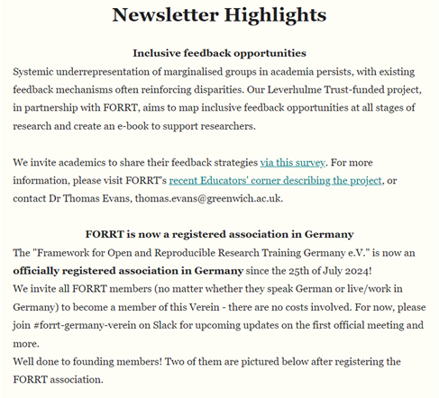 FORRTproject's tweet photo. Our September newsletter was released a couple of weeks ago! 🎉 Missed it? Catch it below.

Here we document our newsletter highlights 🌟, project updates 💡, and events 📅.

Read the newsletter here: https://t.co/JTlhBV4XfF

Subscribe to newsletter here: https://t.co/90OhXZ28jG https://t.co/1tjBxvRfic