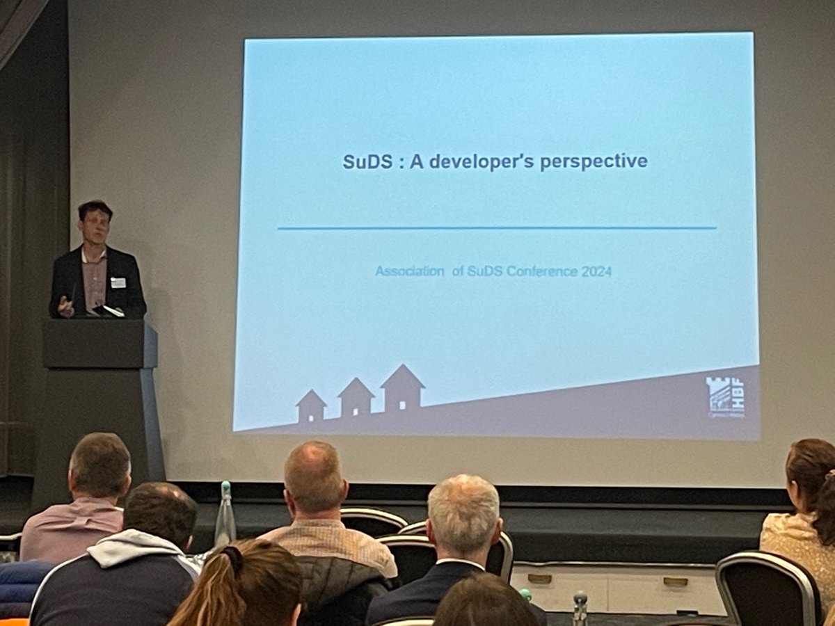 Mark Harris from Wales Home Builder’s Federation presenting on SuDS from a developer perspective