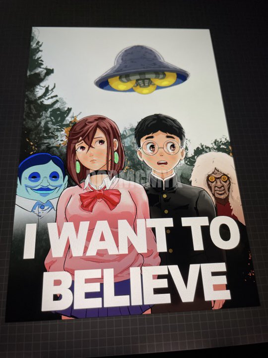 doomsdaily's tweet photo. Dandadan &amp; I WANT TO BELIEVE (X Files poster) #Dandadan #XFiles https://t.co/wRDMms59fl