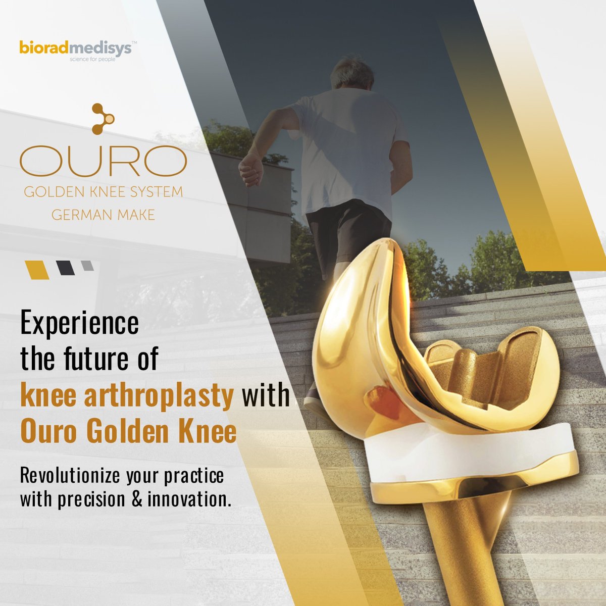 biorad_medisys's tweet photo. Embark on a transformative journey in knee arthroplasty with the #OuroGoldenKnee. Designed to redefine precision and enhance patient satisfaction, it represents the pinnacle of orthopedic innovation. Experience excellence, experience Ouro.

#bioradmedisys #Orthopedic #Kneeimplant https://t.co/df0o3G9ec0