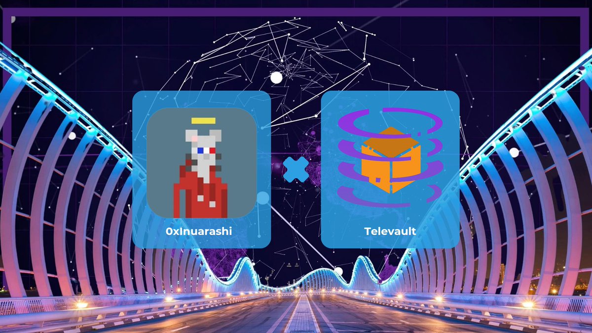 Televault Protocol (@televaultio) on Twitter photo We are proud to announce that <a href="/0xInuarashi/">0xInuarashi</a> is now an official advisor for the Televault protocol.
He was generous with his time and offered recommendations for V1 and is currently helping us to optimize the protocol for V2 and beyond!
Welcome onboard ser π«‘ We are proud to announce that <a href="/0xInuarashi/">0xInuarashi</a> is now an official advisor for the Televault protocol.
He was generous with his time and offered recommendations for V1 and is currently helping us to optimize the protocol for V2 and beyond!
Welcome onboard ser π«‘