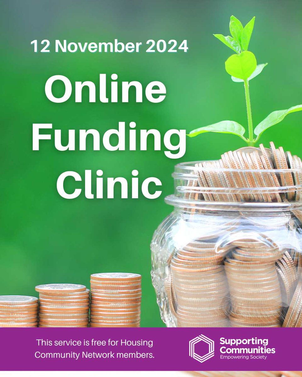 SuppCommunities's tweet photo. Our next online funding clinic is on 12 November! HCN members can book in to get help with the funding process and improve their chances of success.

Request an appointment with our Funding Officer online here: https://t.co/6AvrbVmYVv

#fundingsupport https://t.co/AnWPbVijdS