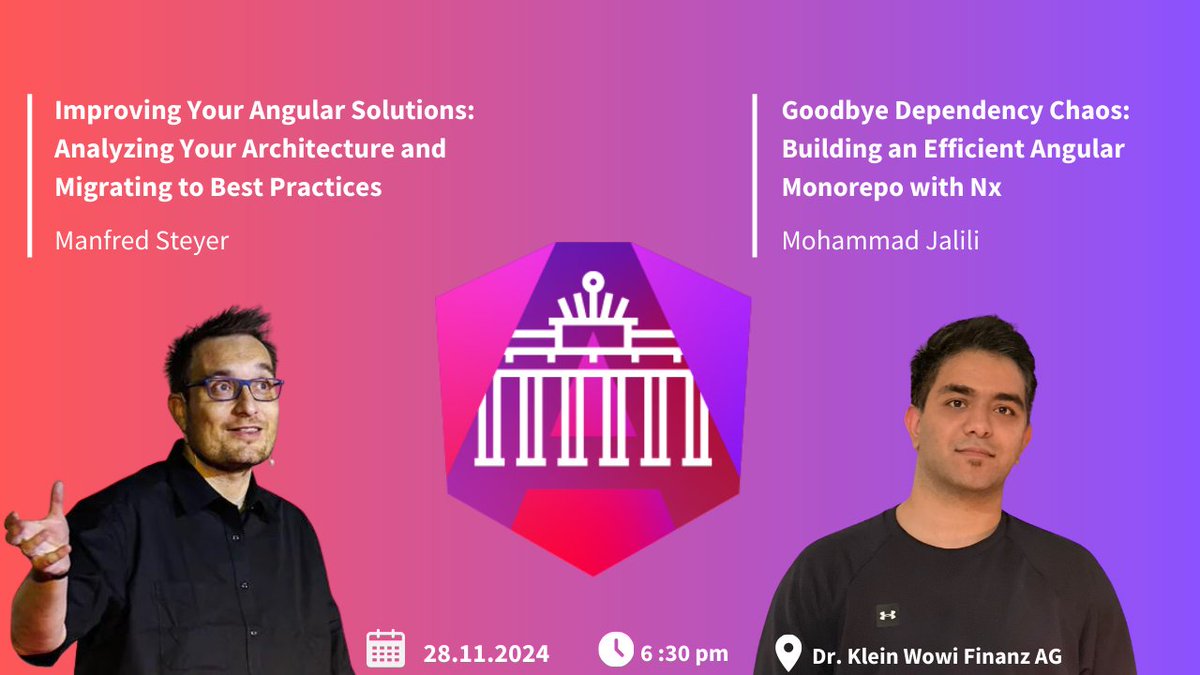 Angular Berlin (@angular_berlin) on Twitter photo 🎉 We’re excited to announce our second speaker, Mohammad Jalili 🎤
It’s going to be a relaxed and fun time! Don’t miss out! 🙌✨
<a href="/drkleinwowi/">Dr. Klein Wowi</a> <a href="/ManfredSteyer/">Manfred Steyer</a> <a href="/angular_de/">Angular Germany</a> <a href="/appinio/">Appinio</a>
👇 👇 👇 👇
meetup.com/angular-meetup… 🎉 We’re excited to announce our second speaker, Mohammad Jalili 🎤
It’s going to be a relaxed and fun time! Don’t miss out! 🙌✨
<a href="/drkleinwowi/">Dr. Klein Wowi</a> <a href="/ManfredSteyer/">Manfred Steyer</a> <a href="/angular_de/">Angular Germany</a> <a href="/appinio/">Appinio</a>
👇 👇 👇 👇
meetup.com/angular-meetup…