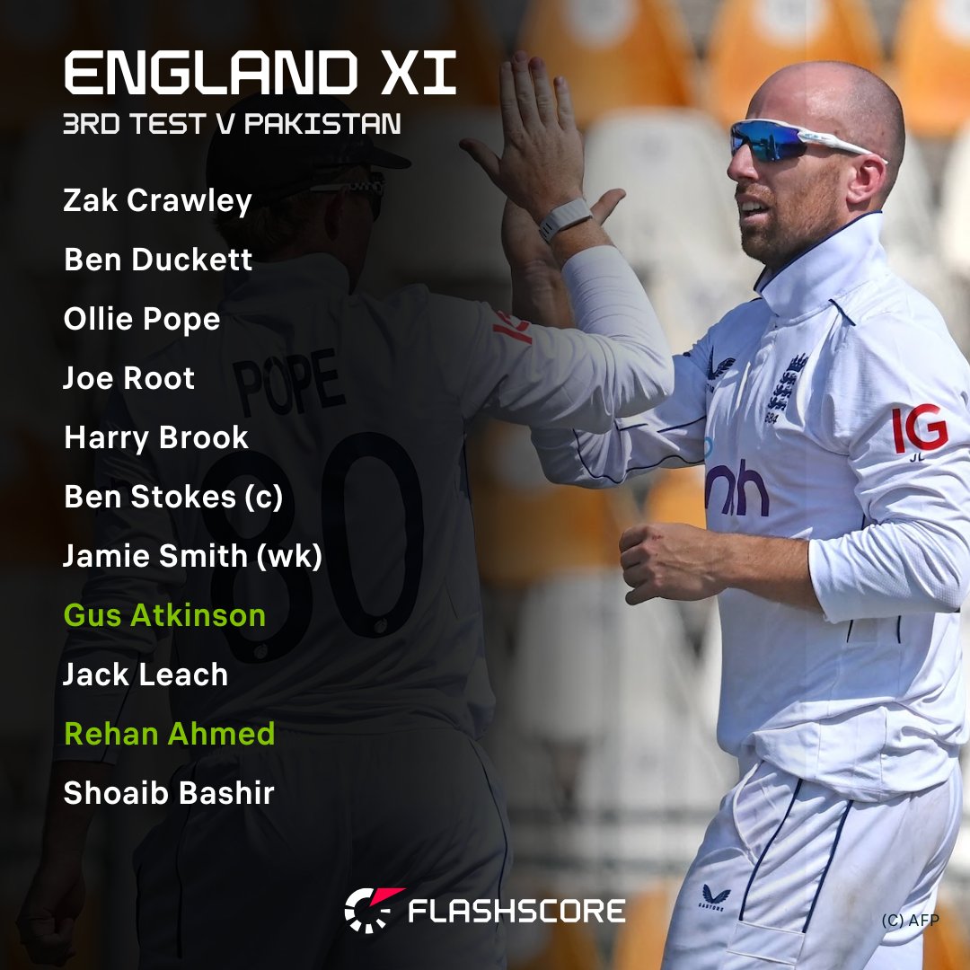 Matthew Potts and Brydon Carse make way as England select one additional spinner for the series decider in Pindi. #PAKvENG